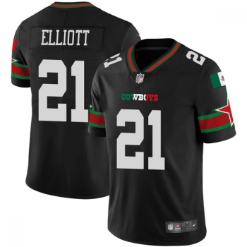 Men's Dallas Cowboys #21 Ezekiel Elliott Black Mexico Vapor Limited Stitched Football Jersey Men's Dallas Cowboys #21 Ezekiel Elliott Black Mexico Vapor Limited Stitched Football Jersey