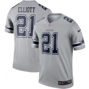 Men's Dallas Cowboys #21 Ezekiel Elliott Gray Inverted Legend Jersey Men's Dallas Cowboys #21 Ezekiel Elliott Gray Inverted Legend Jersey