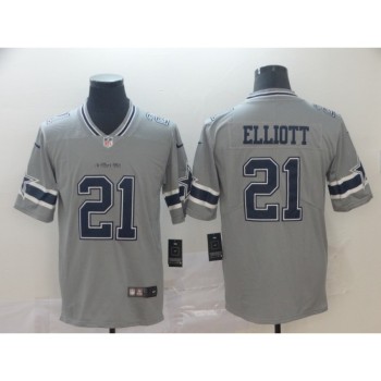 Men's Dallas Cowboys #21 Ezekiel Elliott Gray Inverted Legend Stitched NFL Jersey Men's Dallas Cowboys #21 Ezekiel Elliott Gray Inverted Legend Stitched NFL Jersey