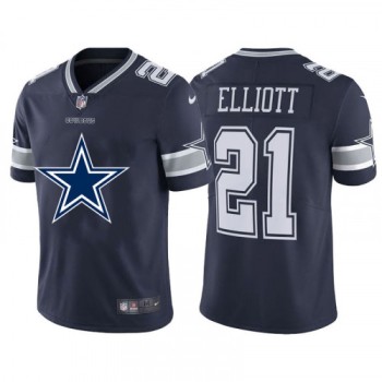 Men's Dallas Cowboys #21 Ezekiel Elliott Navy 2020 Team Big Logo Limited Stitched Jersey Men's Dallas Cowboys #21 Ezekiel Elliott Navy 2020 Team Big Logo Limited Stitched Jersey