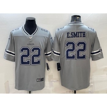 Men's Dallas Cowboys #22 Emmitt Smith Grey Inverted Edition Stitched Jersey Men's Dallas Cowboys #22 Emmitt Smith Grey Inverted Edition Stitched Jersey