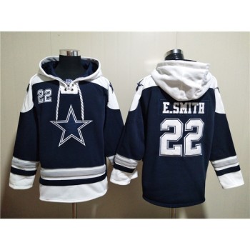 Men's Dallas Cowboys #22 Emmitt Smith Navy Ageless Must-Have Lace-Up Pullover Hoodie Men's Dallas Cowboys #22 Emmitt Smith Navy Ageless Must-Have Lace-Up Pullover Hoodie