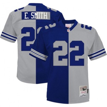 Men's Dallas Cowboys #22 Emmitt Smith Navy/Silver Split Stitched Jersey Men's Dallas Cowboys #22 Emmitt Smith Navy/Silver Split Stitched Jersey