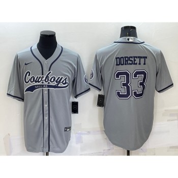 Men's Dallas Cowboys #33 Tony Dorsett Grey Cool Base Stitched Baseball Jersey Men's Dallas Cowboys #33 Tony Dorsett Grey Cool Base Stitched Baseball Jersey