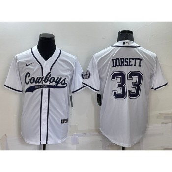 Men's Dallas Cowboys #33 Tony Dorsett White Cool Base Stitched Baseball Jersey Men's Dallas Cowboys #33 Tony Dorsett White Cool Base Stitched Baseball Jersey