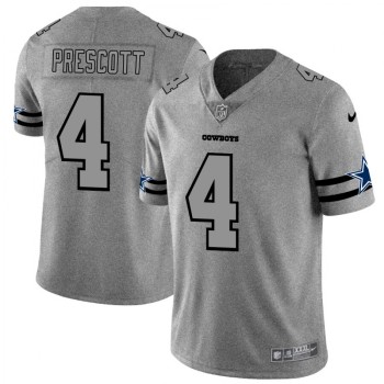 Men's Dallas Cowboys #4 Dak Prescott 2019 Gray Gridiron Team Logo Stitched NFL Jersey Men's Dallas Cowboys #4 Dak Prescott 2019 Gray Gridiron Team Logo Stitched NFL Jersey