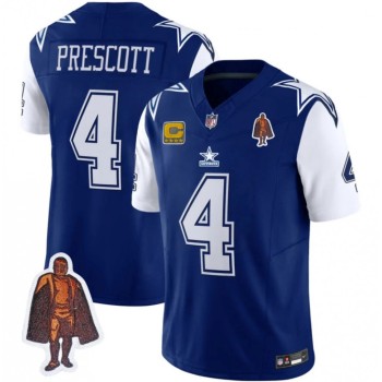 Men's Dallas Cowboys #4 Dak Prescott Navy 2023 F.U.S.E. With Walter Payton Patch And 4-star C Patch Vapor Limited Stitched Football Jersey Men's Dallas Cowboys #4 Dak Prescott Navy 2023 F.U.S.E. With Walter Payton Patch And 4-star C Patch Vapor Limited Stitched Football Jersey