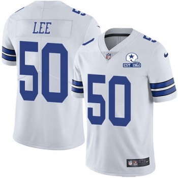 Men's Dallas Cowboys #50 Sean Lee White With Established In 1960 Patch Limited Stitched Jersey Men's Dallas Cowboys #50 Sean Lee White With Established In 1960 Patch Limited Stitched Jersey