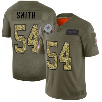Men's Dallas Cowboys #54 Jaylon Smith 2019 Olive/Camo Salute To Service Limited Stitched NFL Jersey Men's Dallas Cowboys #54 Jaylon Smith 2019 Olive/Camo Salute To Service Limited Stitched NFL Jersey