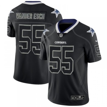 Men's Dallas Cowboys #55 Leighton Vander Esch Black 2018 Lights Out Color Rush NFL Limited Stitched Jersey Men's Dallas Cowboys #55 Leighton Vander Esch Black 2018 Lights Out Color Rush NFL Limited Stitched Jersey