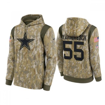Men's Dallas Cowboys #55 Leighton Vander Esch Camo 2021 Salute To Service Therma Performance Pullover Hoodie Men's Dallas Cowboys #55 Leighton Vander Esch Camo 2021 Salute To Service Therma Performance Pullover Hoodie