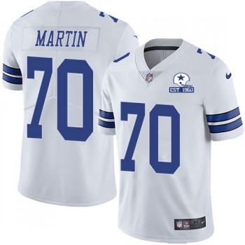 Men's Dallas Cowboys #70 Zack Martin White With Established In 1960 Patch Limited Stitched Jersey Men's Dallas Cowboys #70 Zack Martin White With Established In 1960 Patch Limited Stitched Jersey