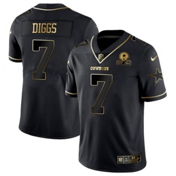 Men's Dallas Cowboys #7 Trevon Diggs Black Golden Edition With 1960 Patch Limited Stitched Jersey Men's Dallas Cowboys #7 Trevon Diggs Black Golden Edition With 1960 Patch Limited Stitched Jersey