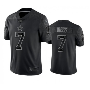 Men's Dallas Cowboys #7 Trevon Diggs Black Reflective Limited Stitched Football Jersey Men's Dallas Cowboys #7 Trevon Diggs Black Reflective Limited Stitched Football Jersey