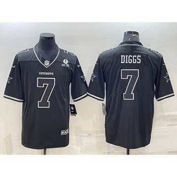 Men's Dallas Cowboys #7 Trevon Diggs Black With 1960 Patch Limited Stitched Football Jersey Men's Dallas Cowboys #7 Trevon Diggs Black With 1960 Patch Limited Stitched Football Jersey
