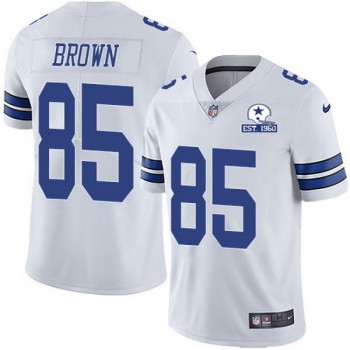 Men's Dallas Cowboys #85 Noah Brown White With Established In 1960 Patch Limited Stitched Jersey Men's Dallas Cowboys #85 Noah Brown White With Established In 1960 Patch Limited Stitched Jersey