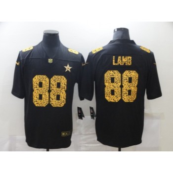 Men's Dallas Cowboys #88 CeeDee Lamb 2020 Black Leopard Print Fashion Limited Stitched Jersey Men's Dallas Cowboys #88 CeeDee Lamb 2020 Black Leopard Print Fashion Limited Stitched Jersey