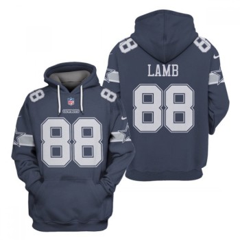 Men's Dallas Cowboys #88 CeeDee Lamb 2021 Navy Pullover Hoodie Men's Dallas Cowboys #88 CeeDee Lamb 2021 Navy Pullover Hoodie