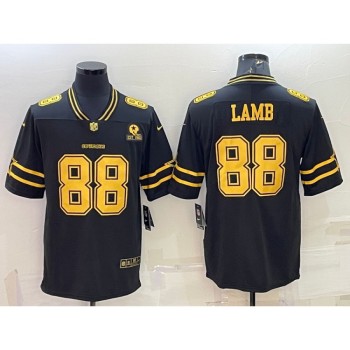 Men's Dallas Cowboys #88 CeeDee Lamb Black Gold Edition With 1960 Patch Limited Stitched Football Jersey Men's Dallas Cowboys #88 CeeDee Lamb Black Gold Edition With 1960 Patch Limited Stitched Football Jersey