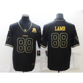 Men's Dallas Cowboys #88 CeeDee Lamb Black Golden Edition With 1960 Patch Limited Stitched Jersey Men's Dallas Cowboys #88 CeeDee Lamb Black Golden Edition With 1960 Patch Limited Stitched Jersey