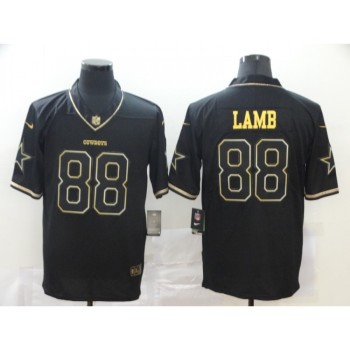 Men's Dallas Cowboys #88 CeeDee Lamb Black Golden Stitched Jersey Men's Dallas Cowboys #88 CeeDee Lamb Black Golden Stitched Jersey