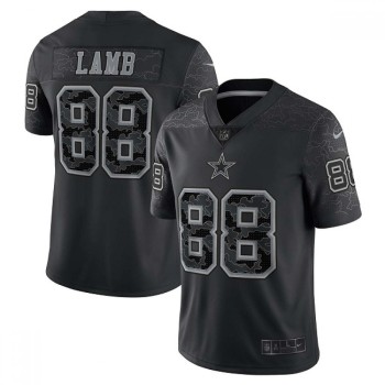 Men's Dallas Cowboys #88 CeeDee Lamb Black Reflective Limited Stitched Football Jersey Men's Dallas Cowboys #88 CeeDee Lamb Black Reflective Limited Stitched Football Jersey