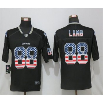 Men's Dallas Cowboys #88 CeeDee Lamb Black USA Flag Color Rush Limited Fashion Stitched Jersey Men's Dallas Cowboys #88 CeeDee Lamb Black USA Flag Color Rush Limited Fashion Stitched Jersey
