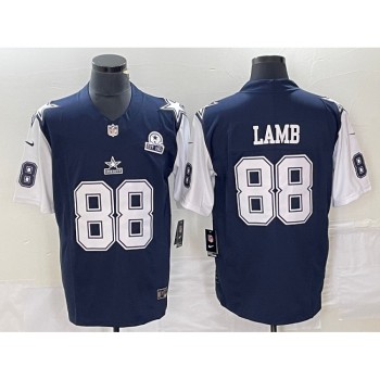 Men's Dallas Cowboys #88 CeeDee Lamb Navy 2023 F.U.S.E. With 1960 Patch Vapor Limited Stitched Football Jersey Men's Dallas Cowboys #88 CeeDee Lamb Navy 2023 F.U.S.E. With 1960 Patch Vapor Limited Stitched Football Jersey