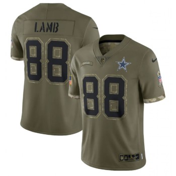 Men's Dallas Cowboys #88 CeeDee Lamb Olive 2022 Salute To Service Limited Stitched Jersey Men's Dallas Cowboys #88 CeeDee Lamb Olive 2022 Salute To Service Limited Stitched Jersey