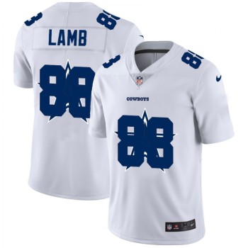 Men's Dallas Cowboys #88 CeeDee Lamb White Shadow Logo Limited Stitched Jersey Men's Dallas Cowboys #88 CeeDee Lamb White Shadow Logo Limited Stitched Jersey