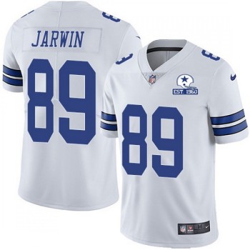 Men's Dallas Cowboys #89 Blake Jarwin White With Established In 1960 Patch Limited Stitched Jersey Men's Dallas Cowboys #89 Blake Jarwin White With Established In 1960 Patch Limited Stitched Jersey