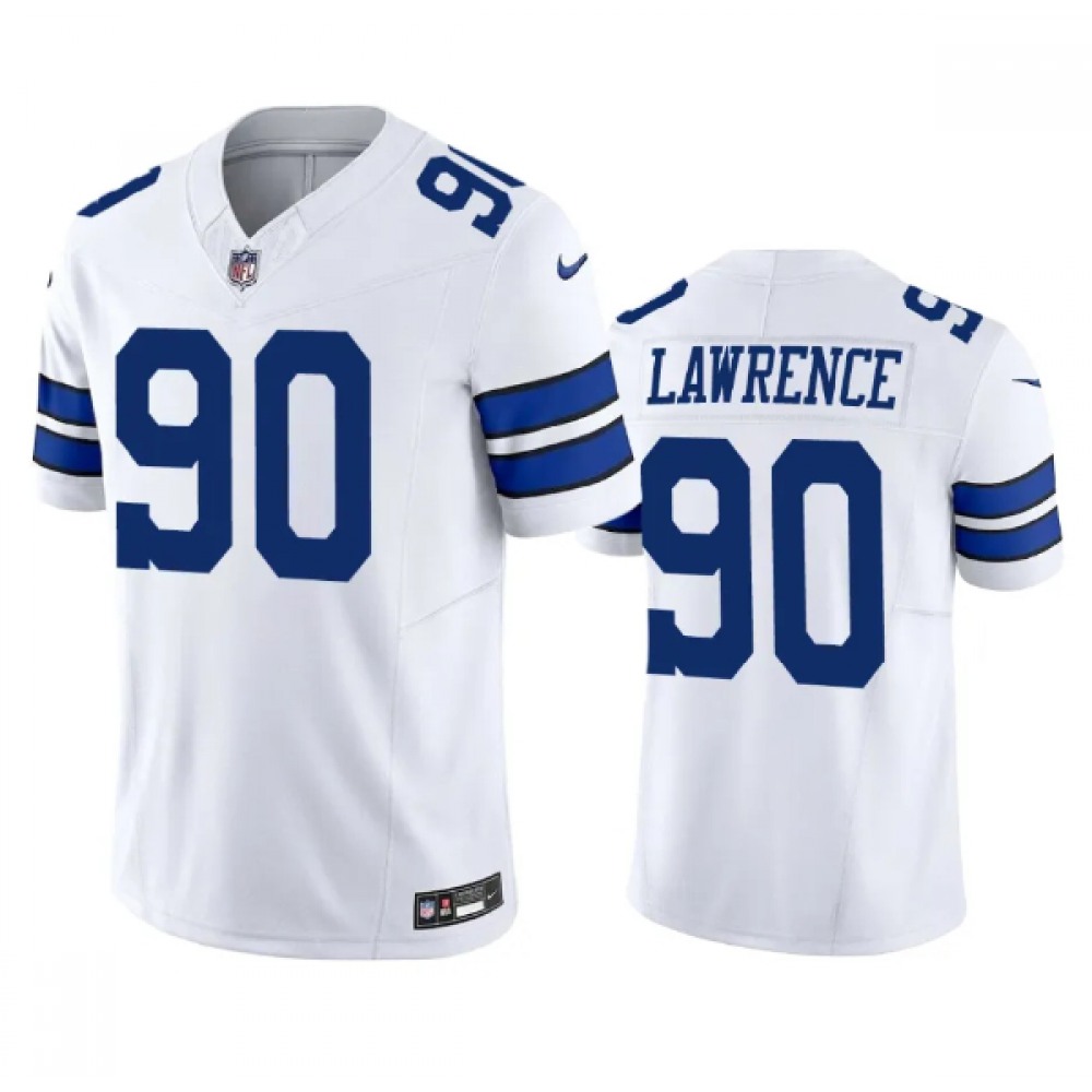 Men's Dallas Cowboys #90 Demarcus Lawrence White 2023 F.U.S.E. Vapor Limited Stitched Football Jersey