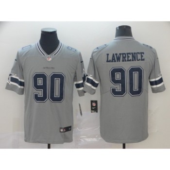 Men's Dallas Cowboys #90 Demarcus Lawrence Gray Inverted Legend Stitched NFL Jersey Men's Dallas Cowboys #90 Demarcus Lawrence Gray Inverted Legend Stitched NFL Jersey