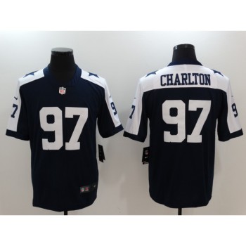 Men's Dallas Cowboys #97 Taco Charlton Navy Throwback Vapor Untouchable Player Limited Jersey Men's Dallas Cowboys #97 Taco Charlton Navy Throwback Vapor Untouchable Player Limited Jersey