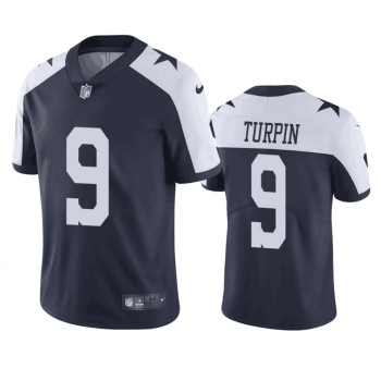 Men's Dallas Cowboys #9 KaVontae Turpin Navy/White Thanksgiving Vapor Limited Stitched Football Jersey Men's Dallas Cowboys #9 KaVontae Turpin Navy/White Thanksgiving Vapor Limited Stitched Football Jersey