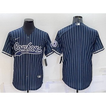 Men's Dallas Cowboys Blank Navy With Patch Cool Base Stitched Baseball Jersey Men's Dallas Cowboys Blank Navy With Patch Cool Base Stitched Baseball Jersey