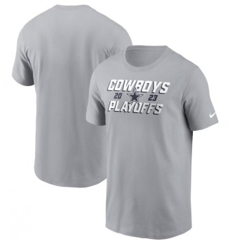 Men's Dallas Cowboys Gray 2023 NFL Playoffs Iconic T-Shirt Men's Dallas Cowboys Gray 2023 NFL Playoffs Iconic T-Shirt