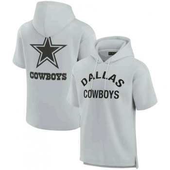 Men's Dallas Cowboys Gray Super Soft Fleece Short Sleeve Hoodie Men's Dallas Cowboys Gray Super Soft Fleece Short Sleeve Hoodie