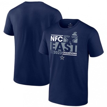 Men's Dallas Cowboys Navy 2023 NFC East Division Champions Conquer T-Shirt Men's Dallas Cowboys Navy 2023 NFC East Division Champions Conquer T-Shirt