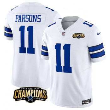 Men's Dallas Cowboys #11 Micah Parsons White 2023 F.U.S.E. NFC East Champions Patch Stitched Football Jersey Men's Dallas Cowboys #11 Micah Parsons White 2023 F.U.S.E. NFC East Champions Patch Stitched Football Jersey