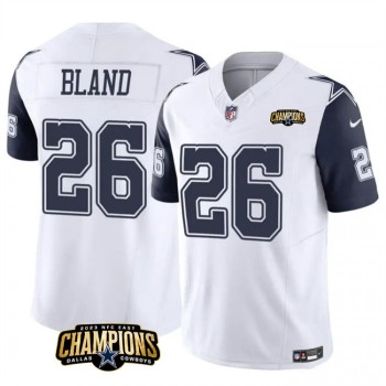 Men's Dallas Cowboys #26 DaRon Bland White/Navy 2023 F.U.S.E. NFC East Champions Patch Stitched Football Jersey Men's Dallas Cowboys #26 DaRon Bland White/Navy 2023 F.U.S.E. NFC East Champions Patch Stitched Football Jersey