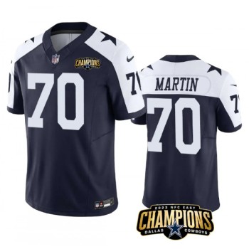 Men's Dallas Cowboys #70 Zack Martin Navy/White 2023 F.U.S.E. NFC East Champions Patch Stitched Football Jersey Men's Dallas Cowboys #70 Zack Martin Navy/White 2023 F.U.S.E. NFC East Champions Patch Stitched Football Jersey