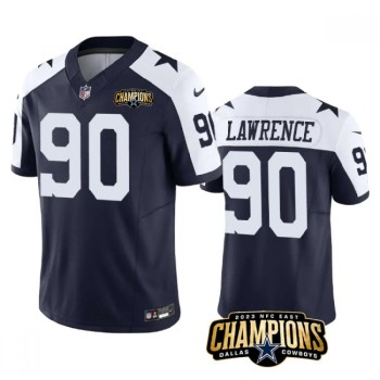 Men's Dallas Cowboys #90 DeMarcus Lawrence Navy/White 2023 F.U.S.E. NFC East Champions Patch Stitched Football Jersey Men's Dallas Cowboys #90 DeMarcus Lawrence Navy/White 2023 F.U.S.E. NFC East Champions Patch Stitched Football Jersey