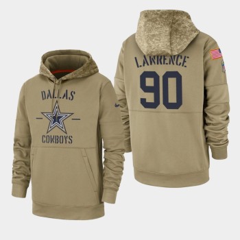 Men's Dallas Cowboys #90 Demarcus Lawrence Tan 2019 Salute to Service Sideline Therma Pullover Hoodie Men's Dallas Cowboys #90 Demarcus Lawrence Tan 2019 Salute to Service Sideline Therma Pullover Hoodie