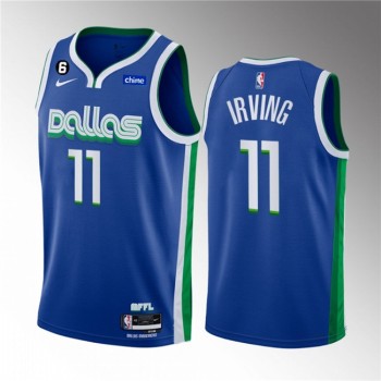 Men's Dallas Mavericks #11 Kyrie Irving Blue 2022/23 City Edition With NO.6 Patch Stitched Basketball Jersey Men's Dallas Mavericks #11 Kyrie Irving Blue 2022/23 City Edition With NO.6 Patch Stitched Basketball Jersey