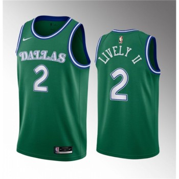 Men's Dallas Mavericks #2 Dereck Lively II Green 2023 Draft Classic Edition Stitched Basketball Jersey Men's Dallas Mavericks #2 Dereck Lively II Green 2023 Draft Classic Edition Stitched Basketball Jersey