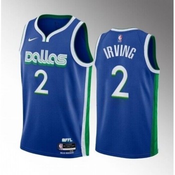 Men's Dallas Mavericks #2 Kyrie Irving Blue 2023/23 City Edition Stitched Basketball Jersey Men's Dallas Mavericks #2 Kyrie Irving Blue 2023/23 City Edition Stitched Basketball Jersey