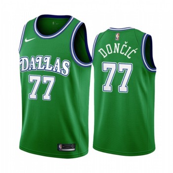 Men's Dallas Mavericks #77 Luka Doncic 2020 Green Classic Edition Stitched Jersey Men's Dallas Mavericks #77 Luka Doncic 2020 Green Classic Edition Stitched Jersey