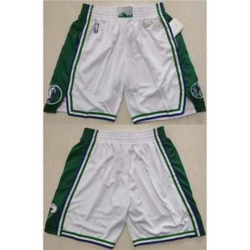 Men's Dallas Mavericks White/Green 75th Anniversary Shorts (Run Small) Men's Dallas Mavericks White/Green 75th Anniversary Shorts (Run Small)