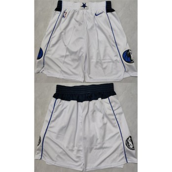 Men's Dallas Mavericks White Shorts (Run Small) Men's Dallas Mavericks White Shorts (Run Small)